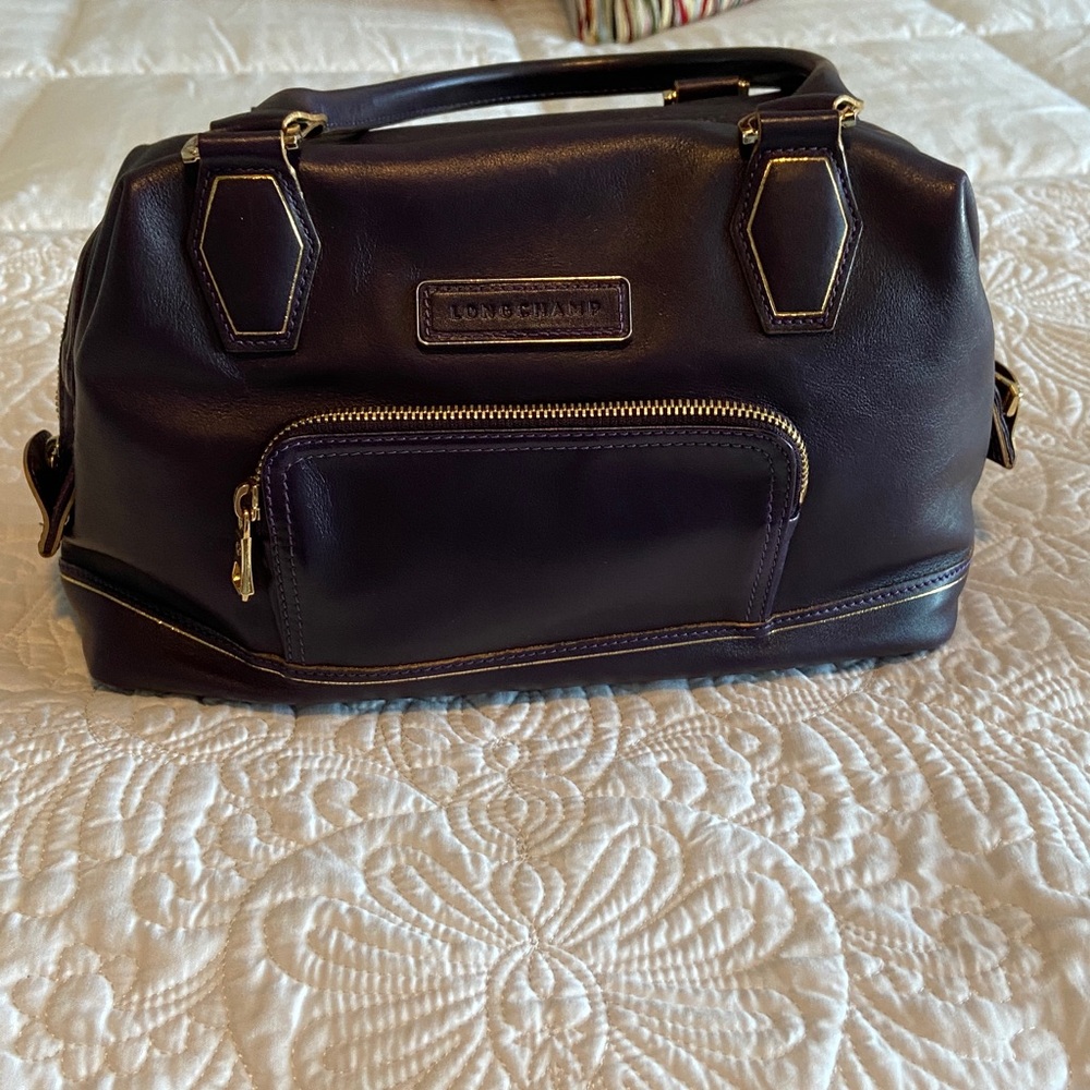 Longchamp Deep Brown Leather Satchel